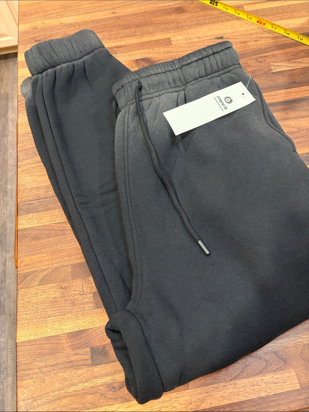 Mono B Fleece Joggers really cute high waisted. Black and grayish two tone.